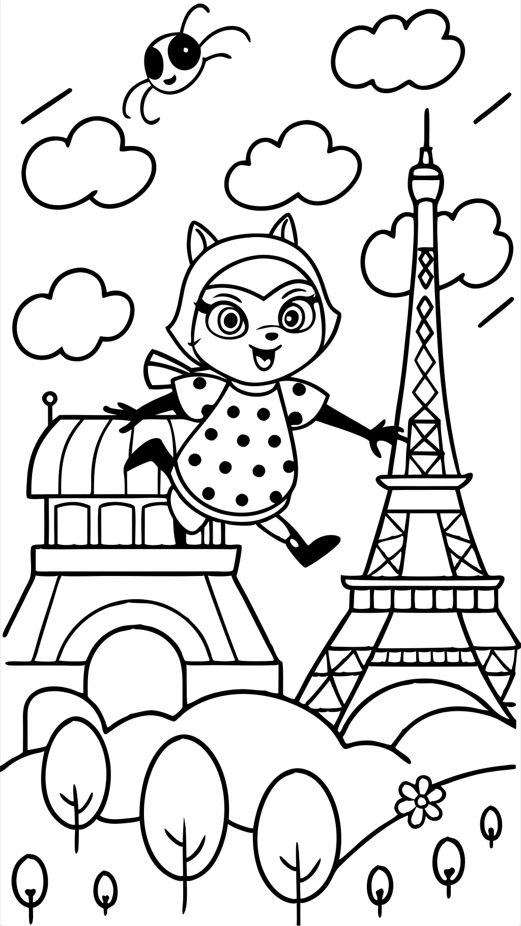 coloriages gratuits ladybug et chat noir